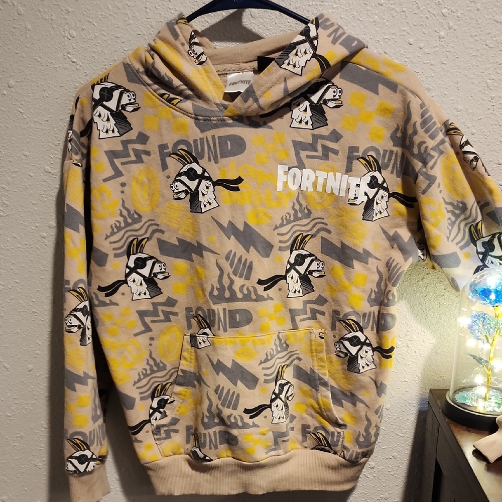 Yellow and Gray Fortnite Hoodie Sweatshirt